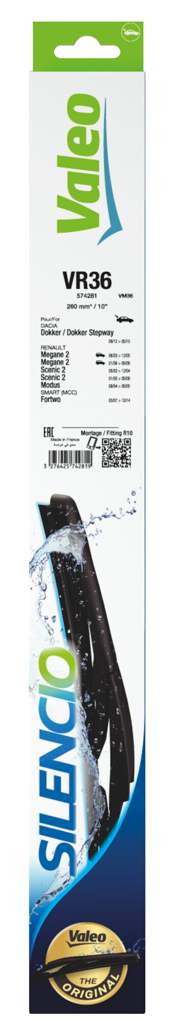 Silencio Conventional, spazzola tergicristallo posteriore - VR36 - 260 mm - 1 pz - immagine 2