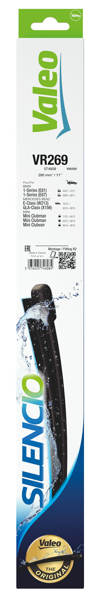 Silencio Flat Blades, spazzola tergicristallo posteriore - VR269 - 280 mm - 1 pz - immagine 2