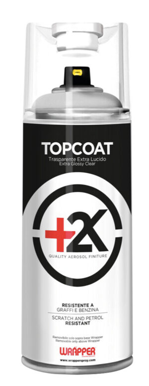 Topcoat+2k, spray trasparente bicomponente non removibile - 400 ml - Lucido