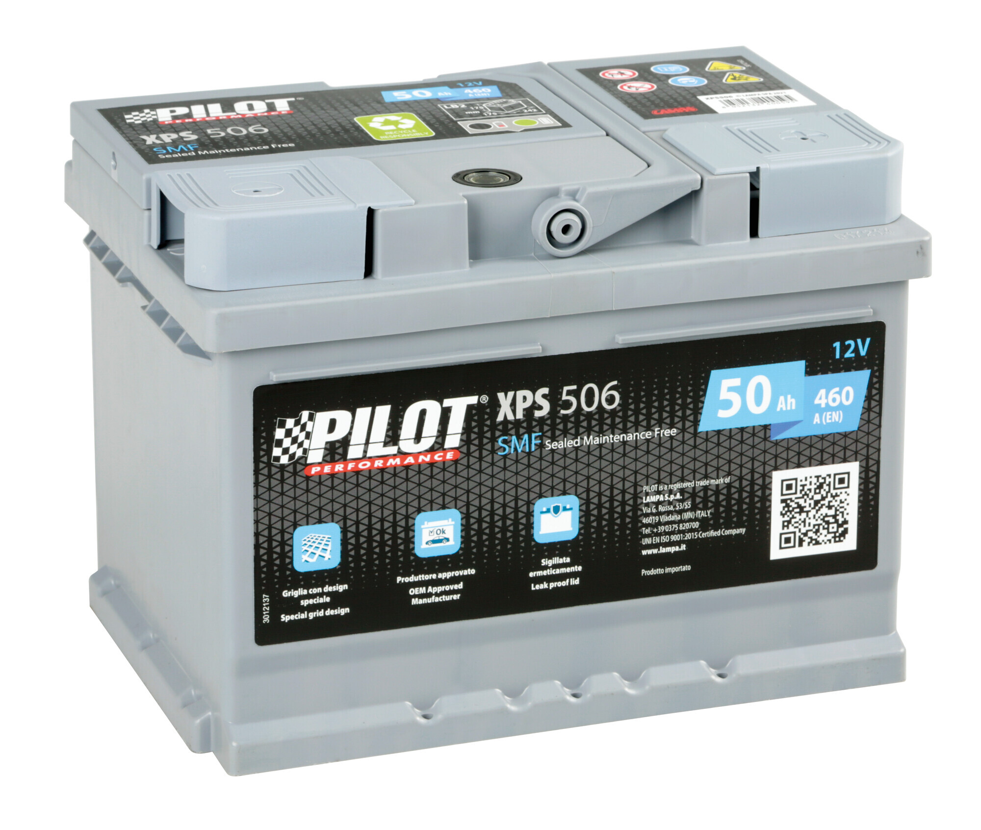 Batteria 12V - Pilot SMF - 50 Ah - 460 A - LB2