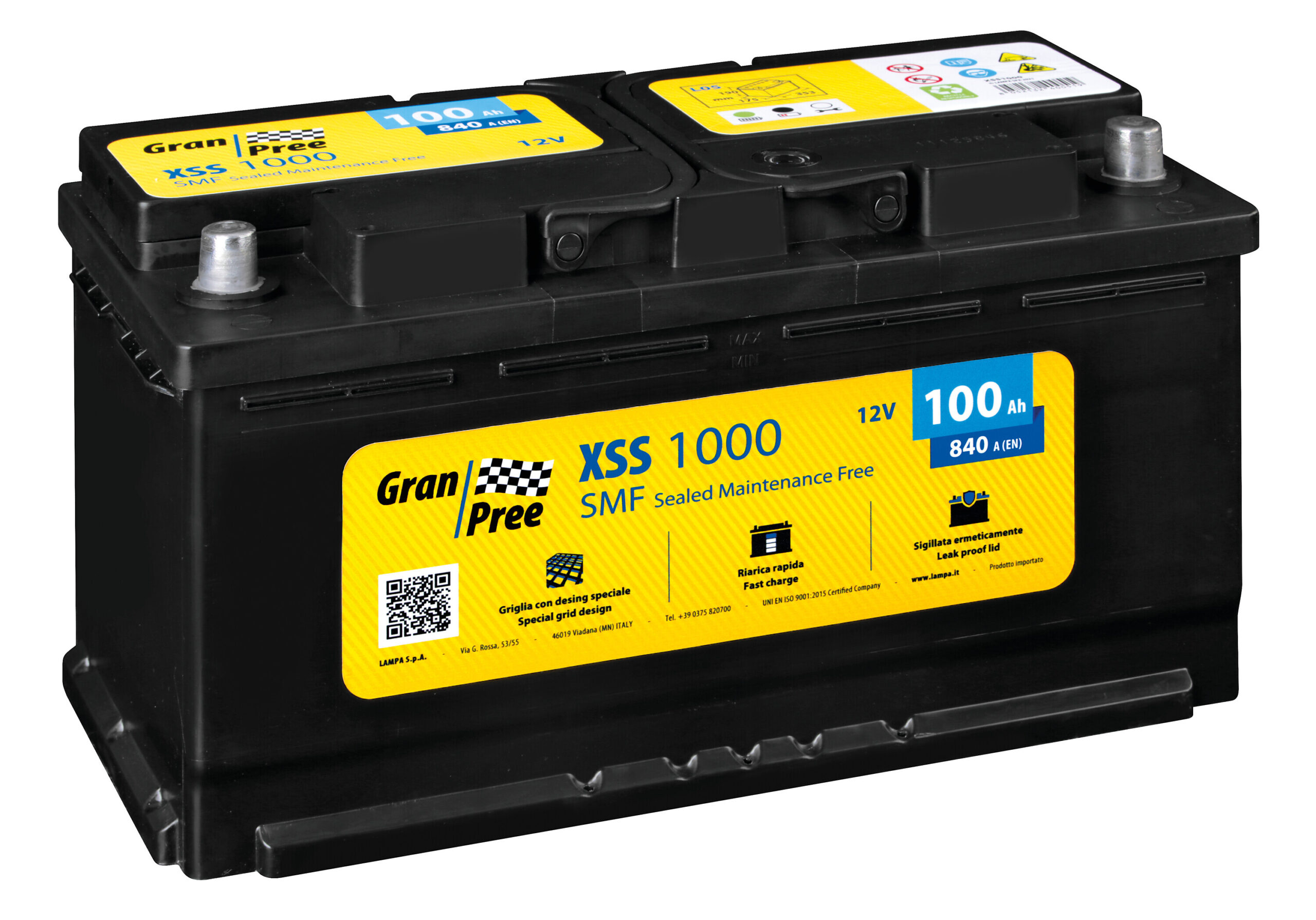 Batteria 12V - Gran Pree SMF - 100 Ah - 840 A - L5