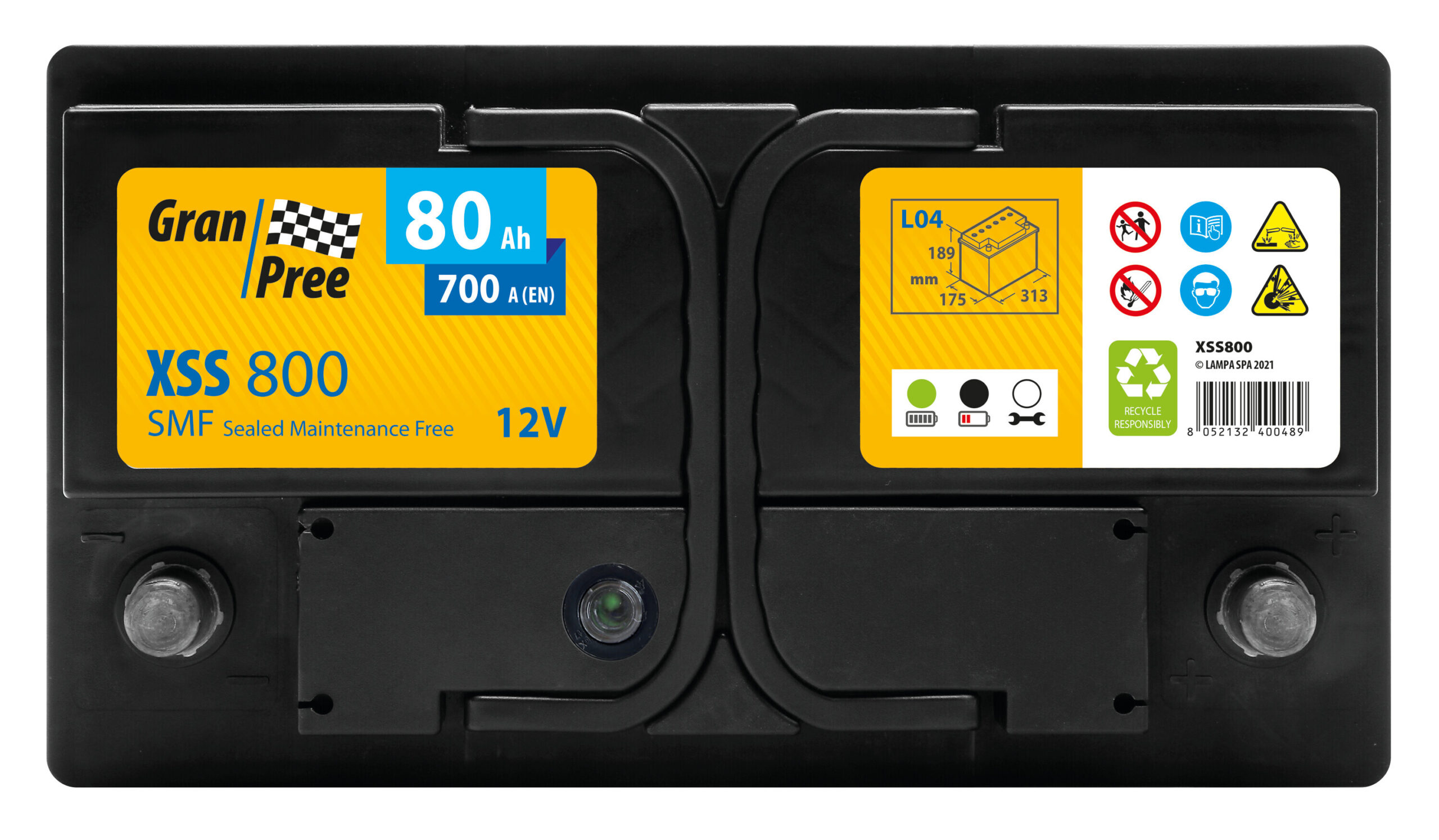 Batteria 12V - Gran Pree SMF - 80 Ah - 700 A - L4 - immagine 2