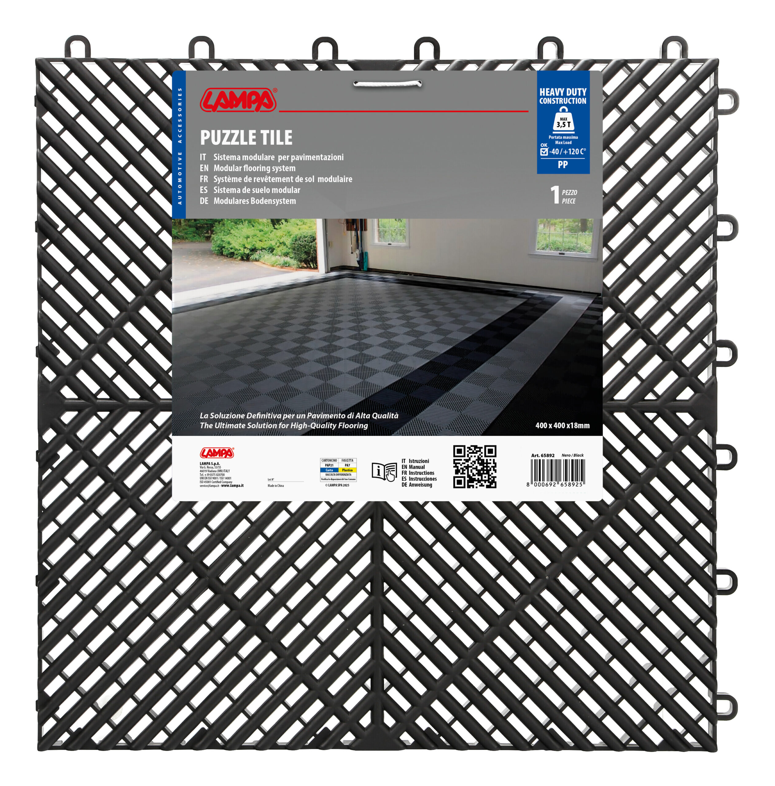 Piastrella in PP - Nero 2 Piastrella in PP - Nero - immagine 2