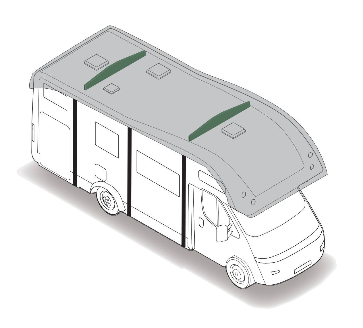 Distanziatori da tetto per fissaggio teloni copricamper e caravan, set 2 pz 3 Distanziatori da tetto per fissaggio teloni copricamper e caravan, set 2 pz - immagine 3