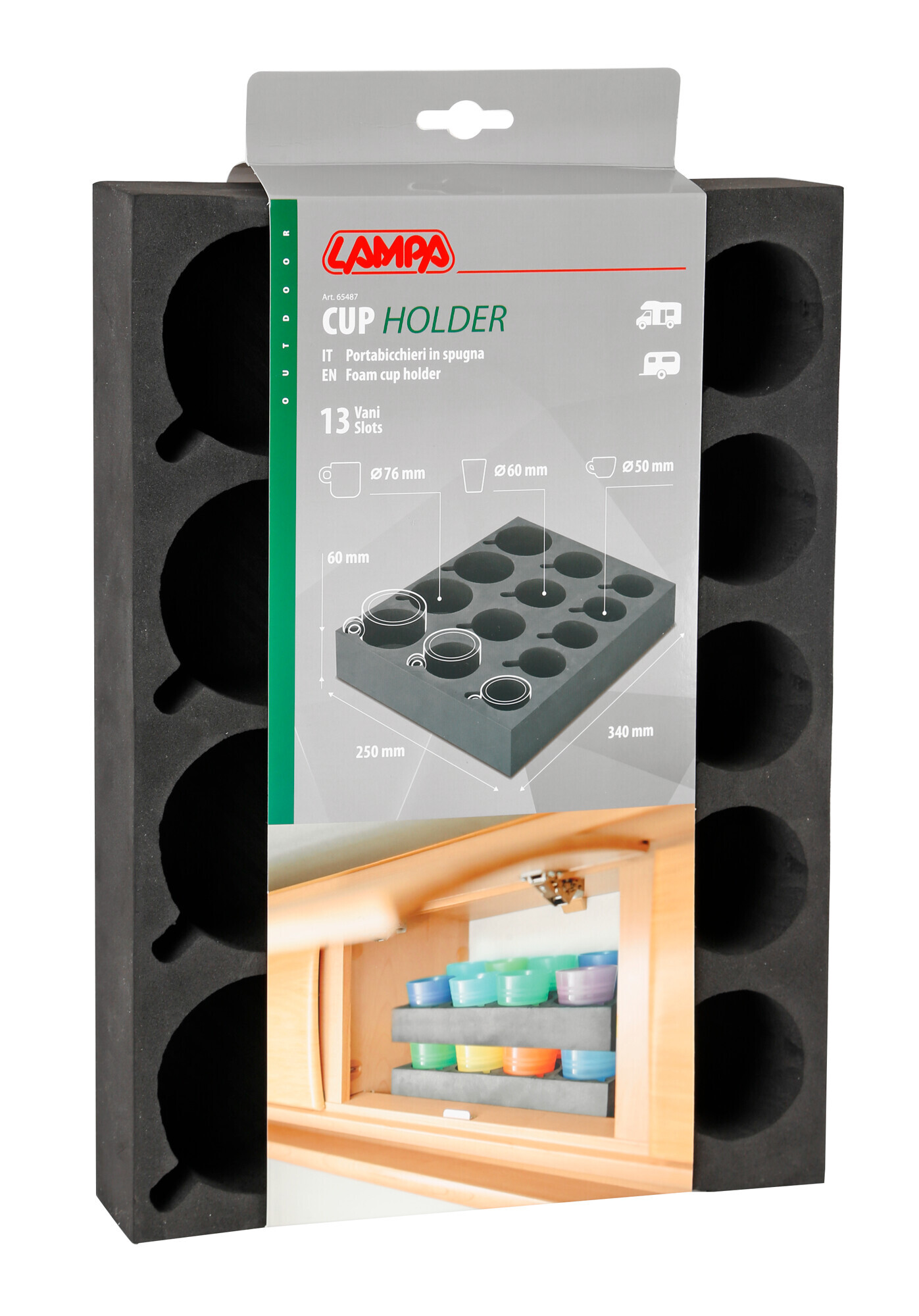 Portabicchieri in EVA a 13 scomparti 2 Portabicchieri in EVA a 13 scomparti - immagine 2