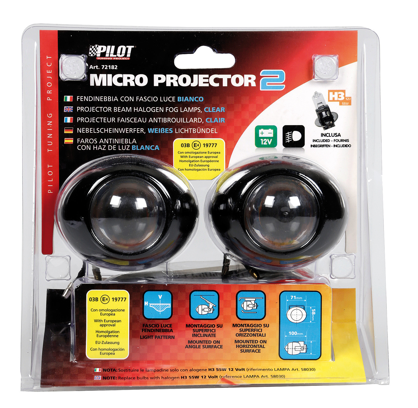 Micro-Projector 2, kit fari fendinebbia - Bianco 3 Micro-Projector 2, kit fari fendinebbia - Bianco - immagine 3