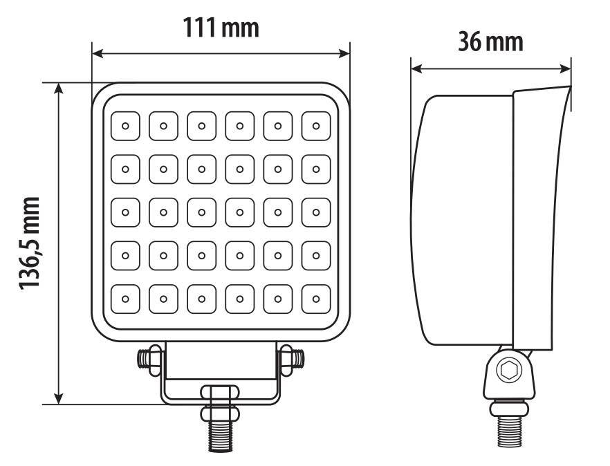 WL-27, faro ausiliario a 30 Led - 12/24V - Bianco 6 WL-27, faro ausiliario a 30 Led - 12/24V - Bianco - immagine 6