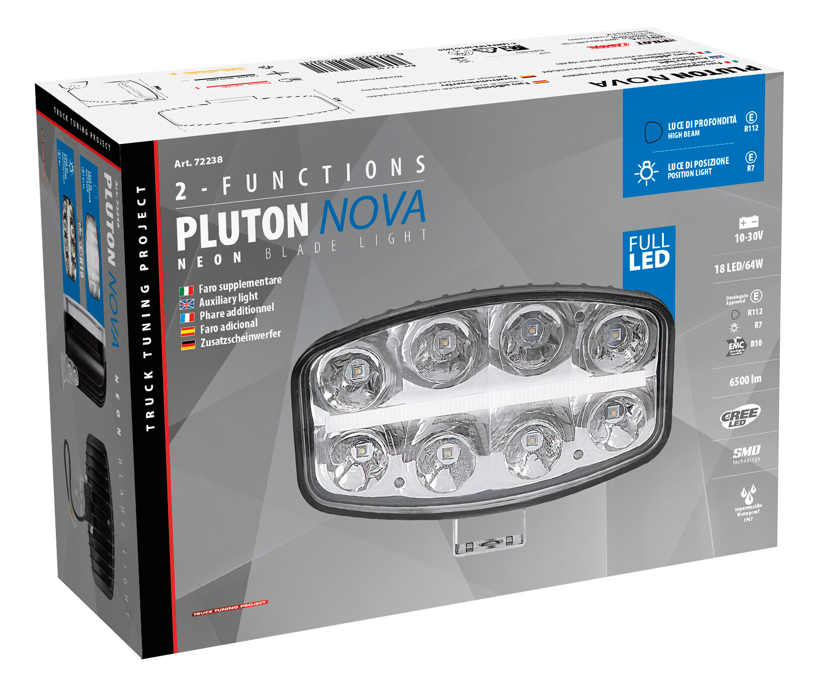 Pluton Nova, faro di profondità LED con luce di posizione - 12/24V - 245x140 mm 7 Pluton Nova, faro di profondità LED con luce di posizione - 12/24V - 245x140 mm - immagine 7