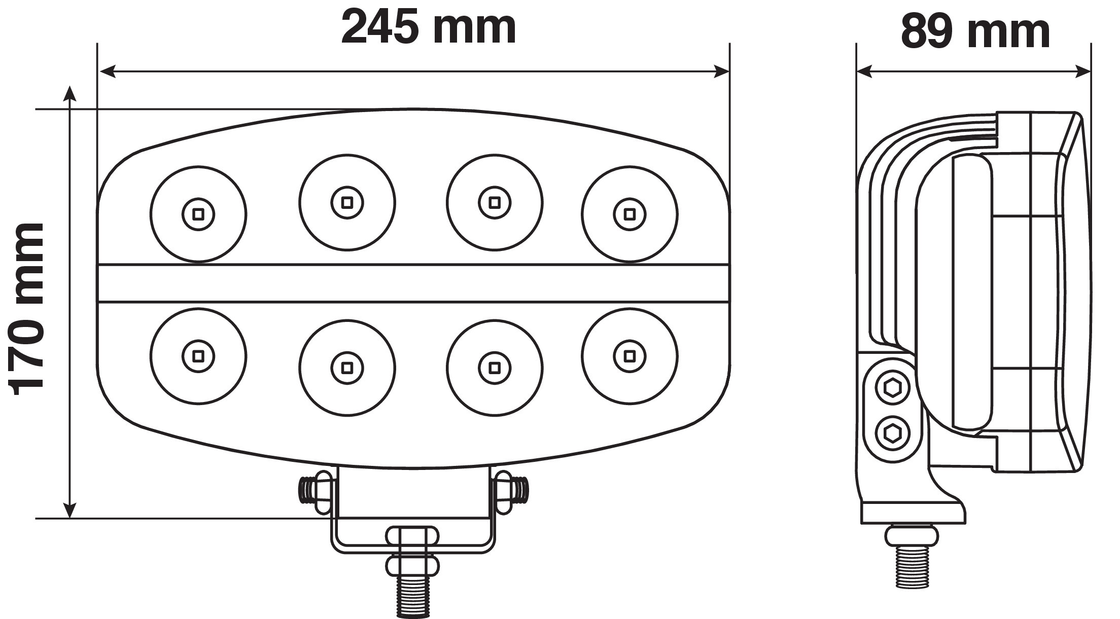Pluton Nova, faro di profondità LED con luce di posizione - 12/24V - 245x140 mm 9 Pluton Nova, faro di profondità LED con luce di posizione - 12/24V - 245x140 mm - immagine 9