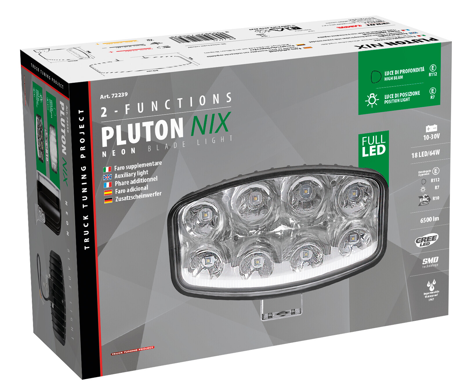 Pluton Nix, faro di profondità LED con luce di posizione - 12/24V - 245x140 mm 7 Pluton Nix, faro di profondità LED con luce di posizione - 12/24V - 245x140 mm - immagine 7