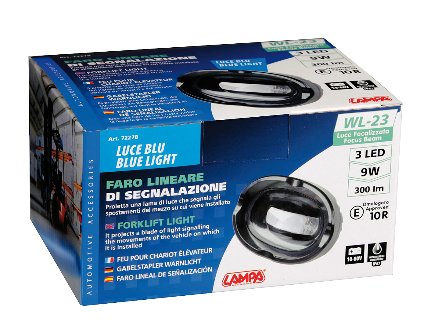 WL-23, faro lineare di segnalazione - 12/24V - Luce blu 3 WL-23, faro lineare di segnalazione - 12/24V - Luce blu - immagine 3