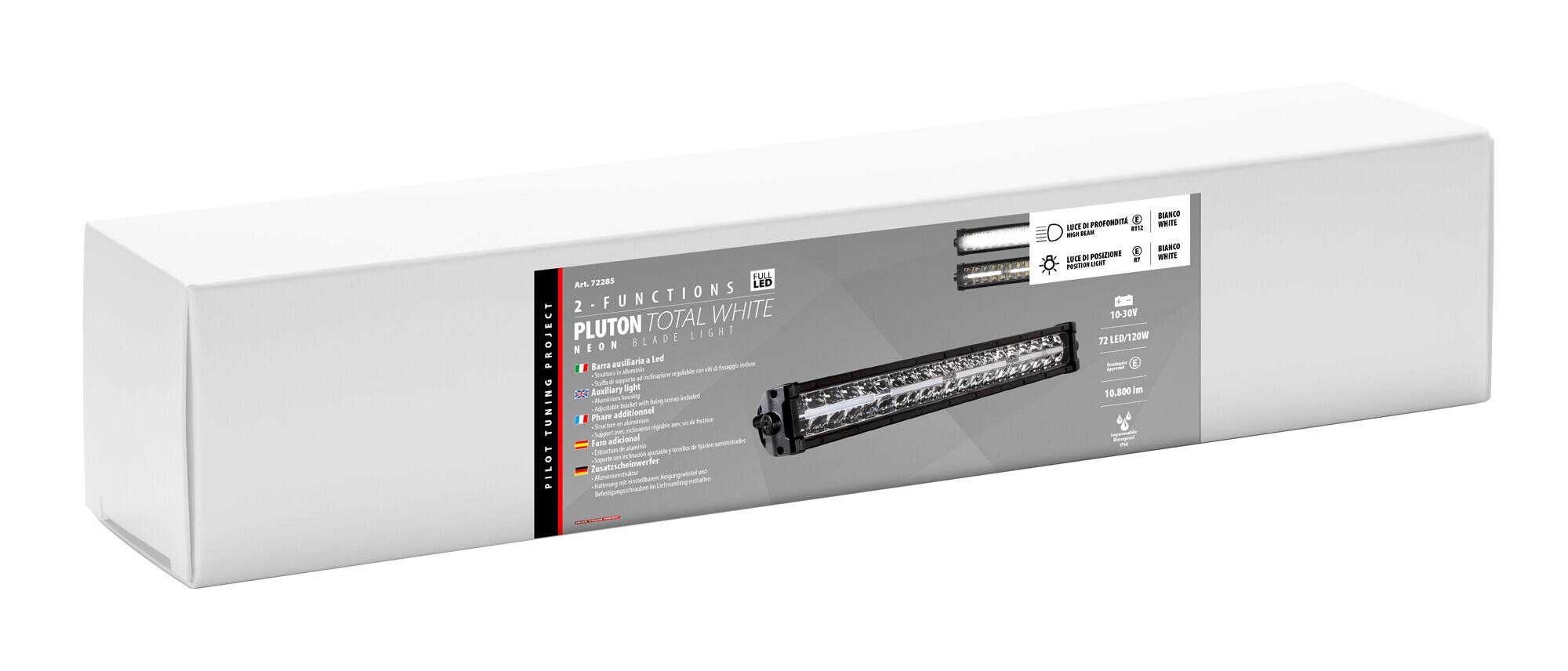 Pluton Total White, barra a Led 2 funzioni - 12/24V - 559x81 mm 4 Pluton Total White, barra a Led 2 funzioni - 12/24V - 559x81 mm - immagine 4