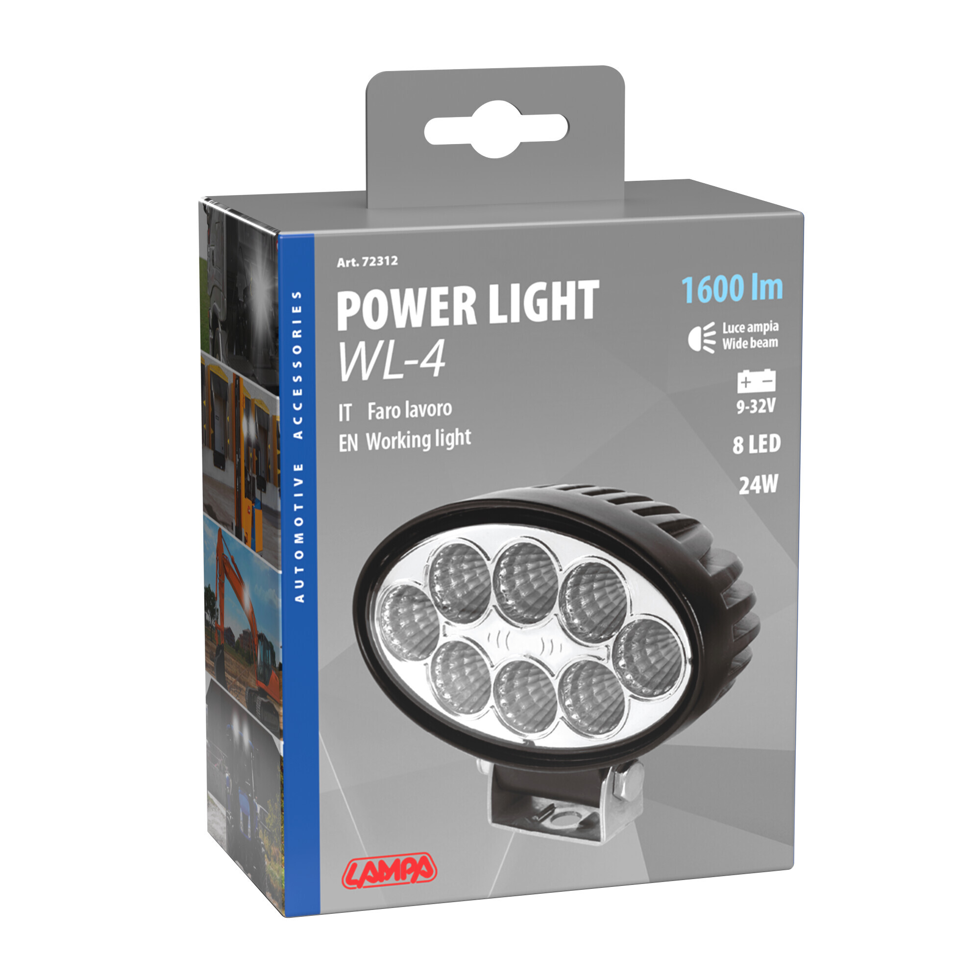 WL-4, faro ausiliario a 8 Led - 12/24V - Bianco 3 WL-4, faro ausiliario a 8 Led - 12/24V - Bianco - immagine 3