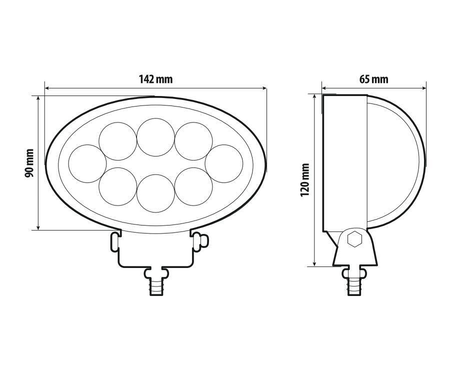 WL-4, faro ausiliario a 8 Led - 12/24V - Bianco 4 WL-4, faro ausiliario a 8 Led - 12/24V - Bianco - immagine 4