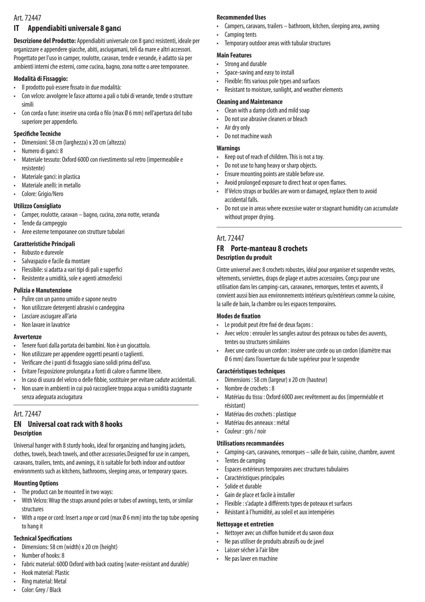 Appendiabiti universale 8 ganci 7 Appendiabiti universale 8 ganci - immagine 7