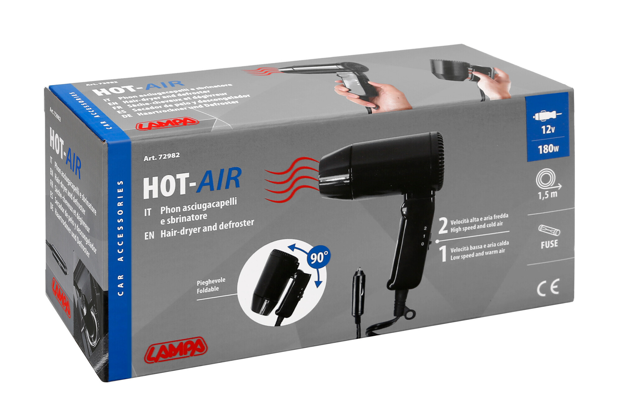 Hot-Air, phon asciugacapelli e sbrinatore 12V, 180W 4 Hot-Air, phon asciugacapelli e sbrinatore 12V, 180W - immagine 4