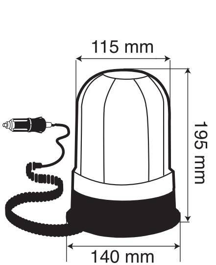 RH-2, luce di segnalazione alogena con base magnetica e ventosa, 12/24V 3 RH-2, luce di segnalazione alogena con base magnetica e ventosa, 12/24V - immagine 3