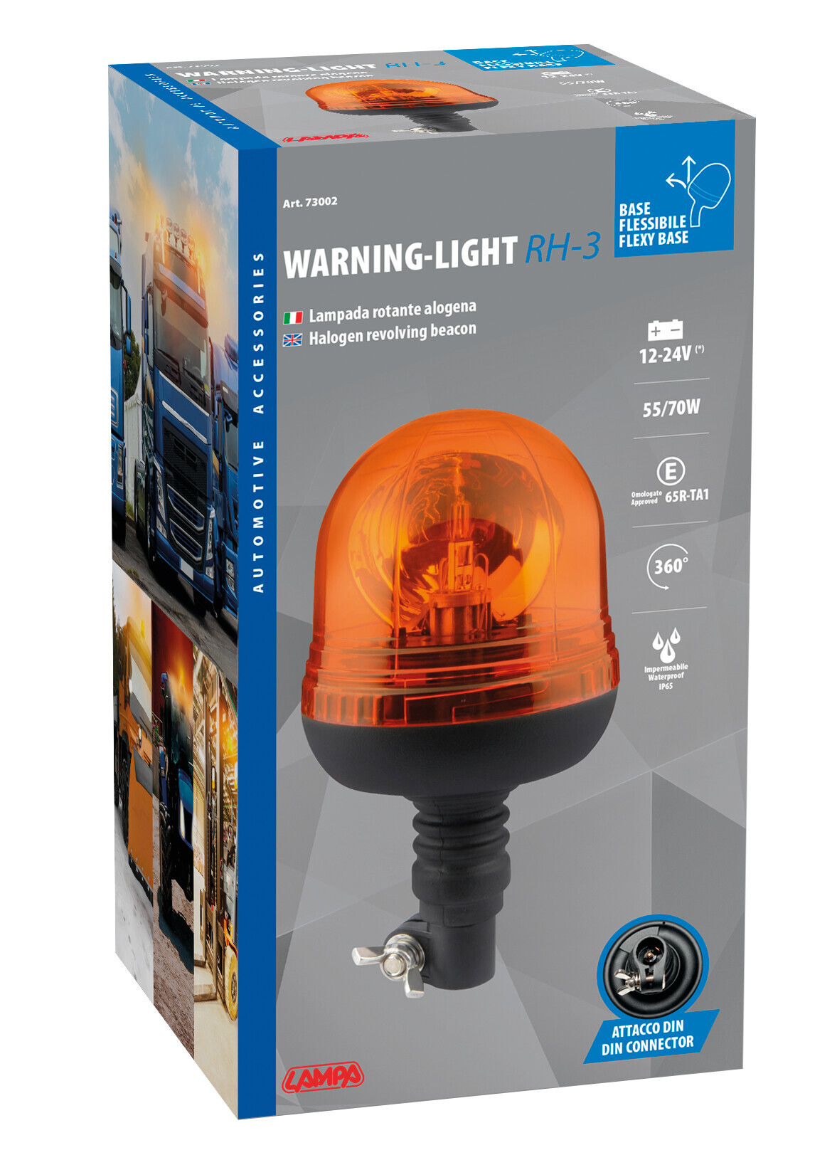 RH-3, luce di segnalazione alogena con base flessibile e attacco DIN, 12/24V 3 RH-3, luce di segnalazione alogena con base flessibile e attacco DIN, 12/24V - immagine 3