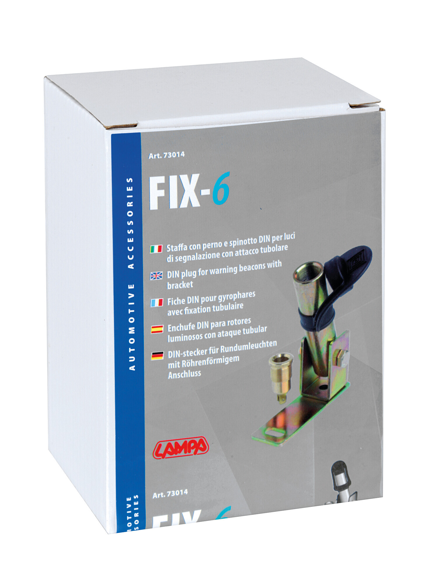 Fix-6, Staffa con perno e spinotto DIN per luce di segnalazione, attacco tubolare 2 Fix-6, Staffa con perno e spinotto DIN per luce di segnalazione, attacco tubolare - immagine 2