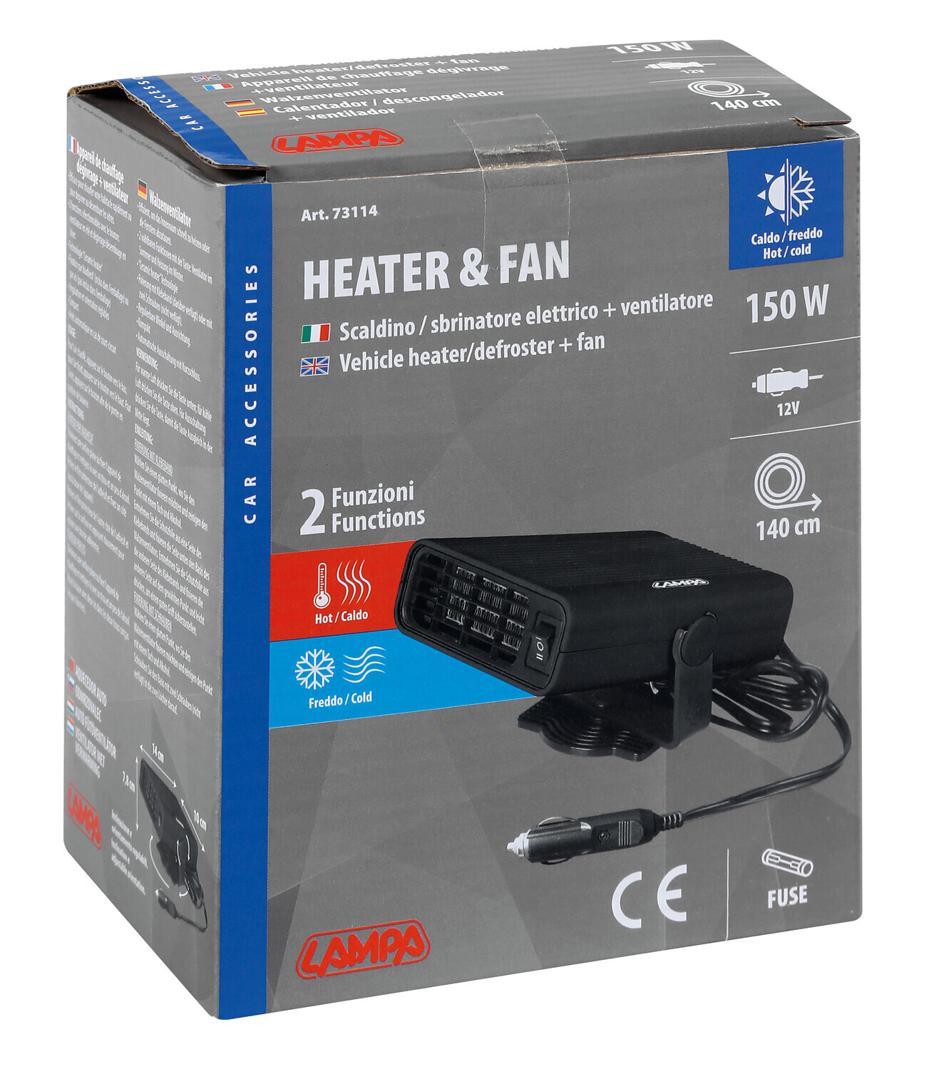 Heater & Fan, scaldino/sbrinatore e ventilatore - 12V - 150W 2 Heater & Fan, scaldino/sbrinatore e ventilatore - 12V - 150W - immagine 2