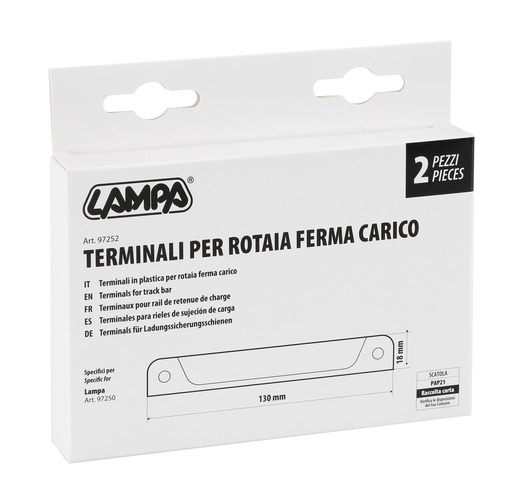 Terminali in plastica per rotaia ferma carico - 2 pz 2 Terminali in plastica per rotaia ferma carico - 2 pz - immagine 2