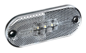 Luce ingombro con catarifrangente - 5 Led - 24V - Bianco