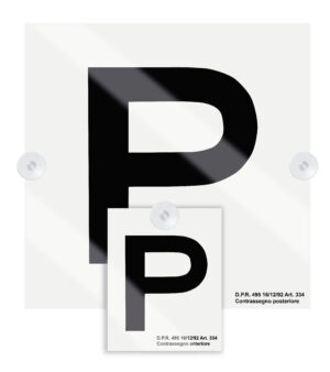 Contrassegni esercitazioni guida con ventosa, anteriore e posteriore