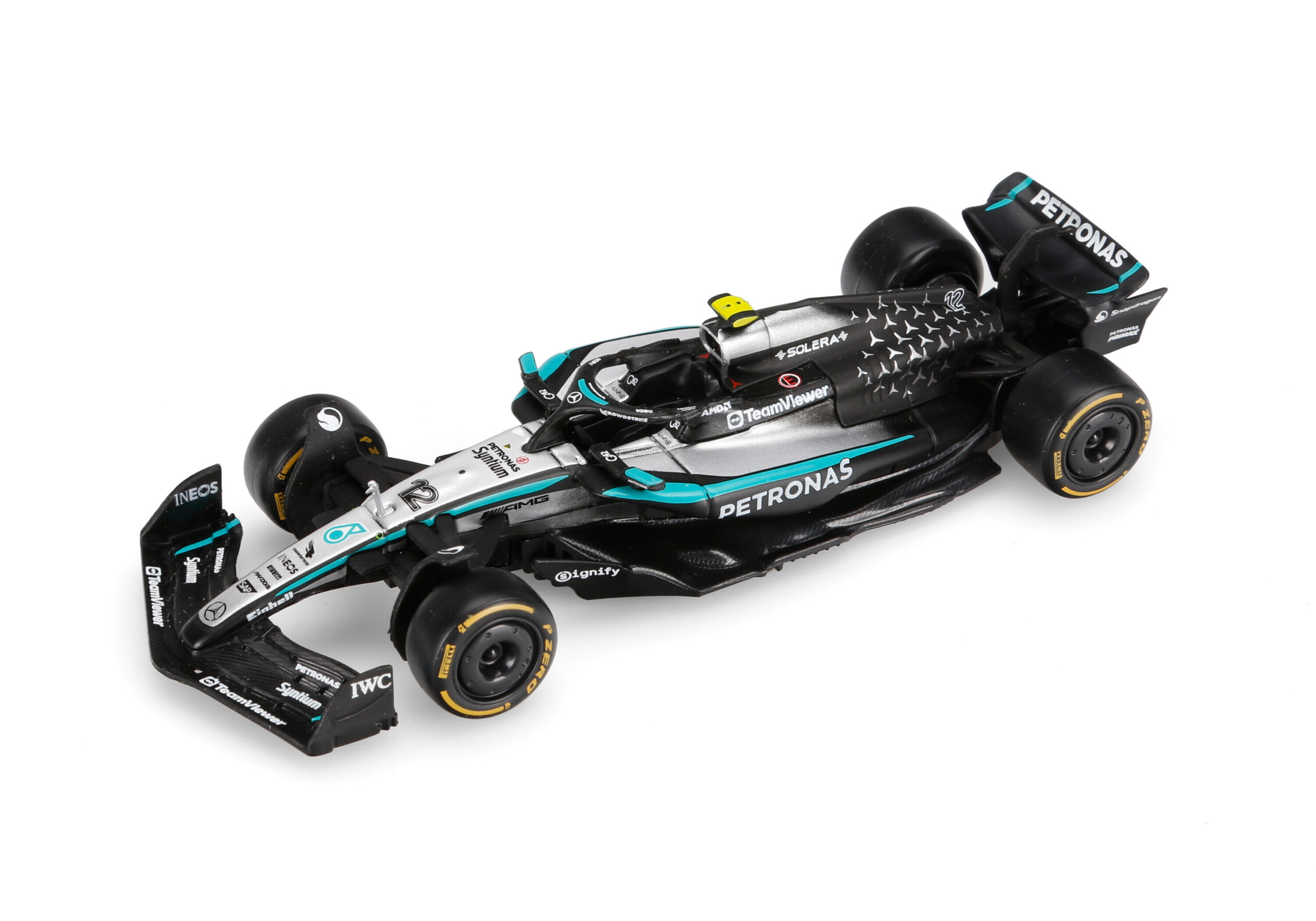 Auto F1, Mercedes-AMG W16 Antonelli, Burago, scala 1:43, scatola vetrina 1 Auto F1, Mercedes-AMG W16 Antonelli, Burago, scala 1:43, scatola vetrina