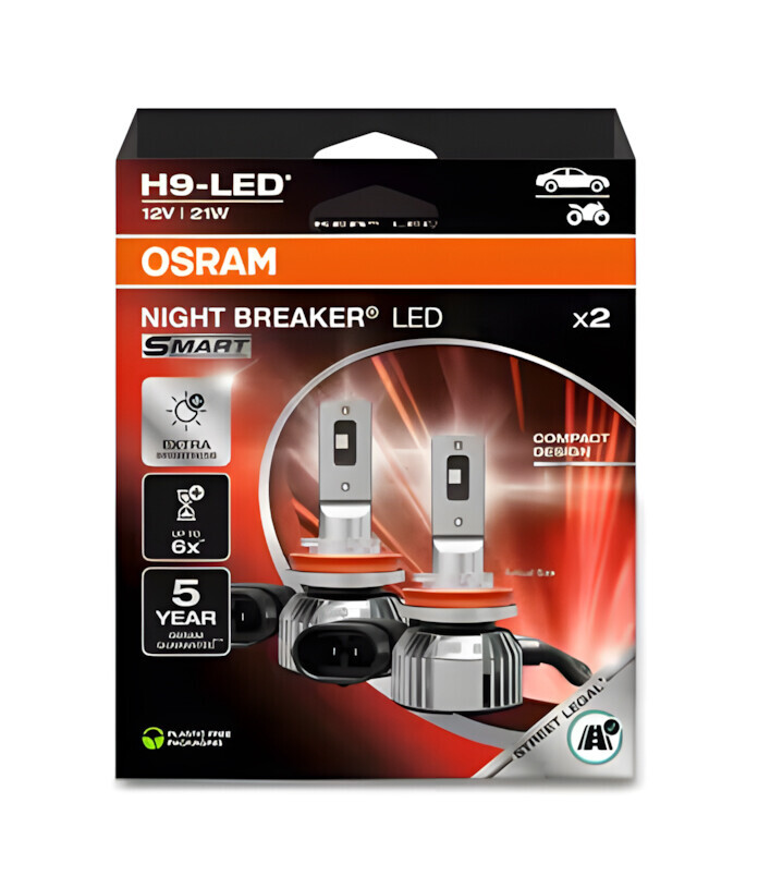 12V Night Breaker Led Smart - H9 - 21W - PGJ19-5 - 2 pz - Scatola 2 12V Night Breaker Led Smart - H9 - 21W - PGJ19-5 - 2 pz - Scatola - immagine 2